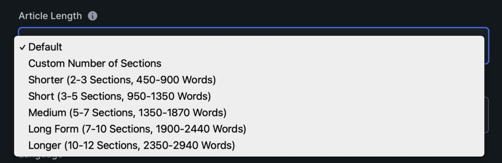 Koala Wordcount ranges